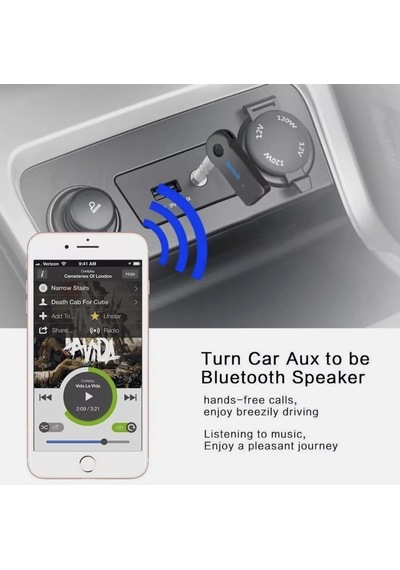 Kablosuz Bluetooth Aux Kiti 3.5 Mm Stereo Ses Alıcısı, Araç Ve Ev Ses Sistemleri Uyumlu Adaptör
