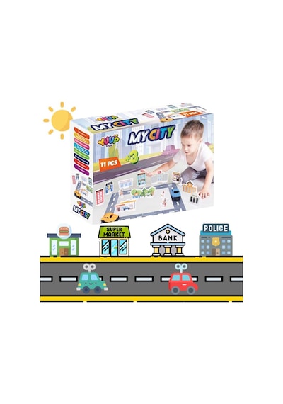My City Otoyol Eğitici Puzzle Seti - 75 Parça