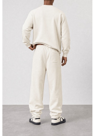 Erkek Respire Basic Baggy Eşofman Altı Ekru