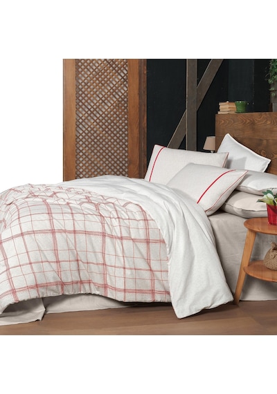 Bramo King Size Battal Boy %100 Pamuk Flanel Pazen Nevresim Takımı Bej Bej