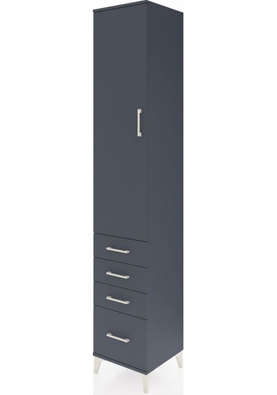 Hyperion Dolap 2 Raflı 4 Çekmeceli Tek Askılı 44x44x243 Antrasit-antrasit Antrasit