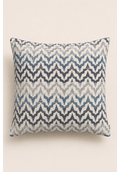Fuly Consept Mavi Gri Rhythmweave Chevron Desenli Dekoratif Kırlent Kılıfı