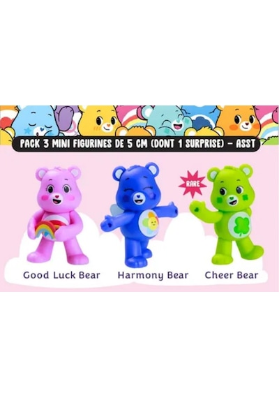 Care Bears Mini Koleksiyon Figürleri 3'lü Paket - 1 Adet
