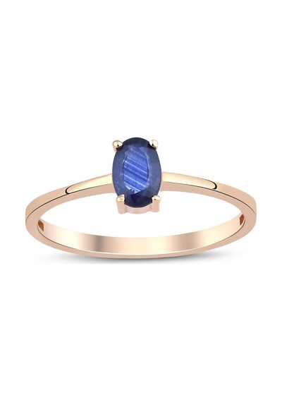 Oval Safir Tektaş Yüzük