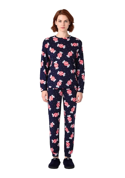 Ersefa Kiz Cocuk Seker Desenli %100 Pamuklu Pijama Takımı Fonksiyonel Da lacivert