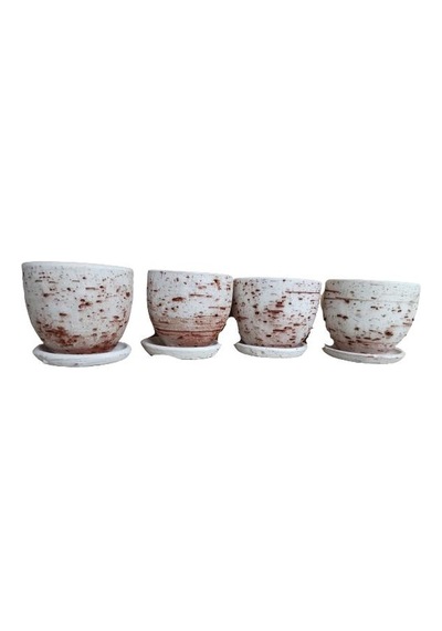 4 Adet Antik Görünümlü Toprak Saksı 12 12 Cm 05284153