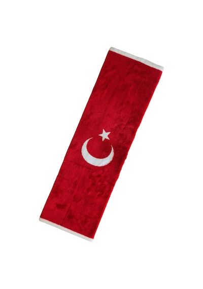 Türk Bayraklı & Ayyıldız Desenli Uzun Tüylü Yumuşak Torpido - Pandizot Koruyucu Pelüş Örtü Halı