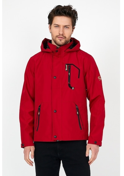 Sivaist Yeni Sezon Erkek Kırmızı Softshell Kapüşonlu Iç Cepli Mont