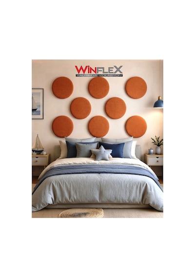 Winflex 50x50 Cm Daire Kumaş Kaplı Akustik Panel 1 Adet Turuncu
