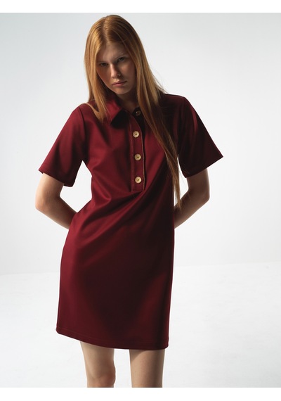 Xint Bordo Regular Fit Elbise 288064