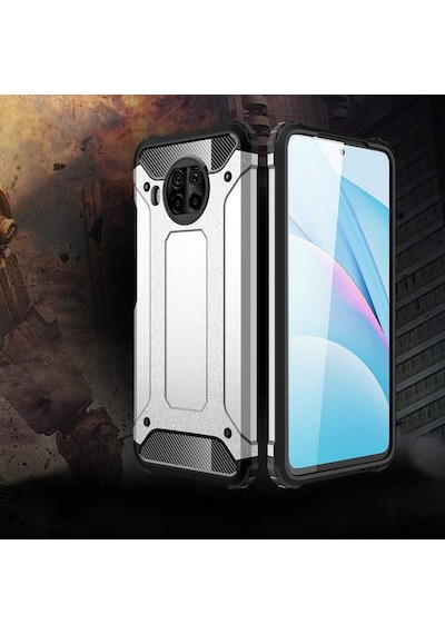 Noktaks - Xiaomi Uyumlu Xiaomi Redmi Note 9 Pro 5g - Kılıf Çift Katman Zırh Tank Crash Military Kapak - Rose Gold