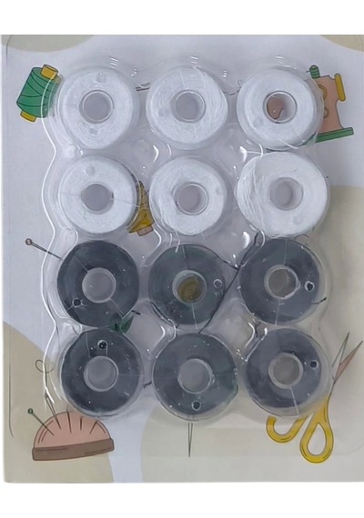 Masura İpli 12'li Plastik Siyah-beyaz