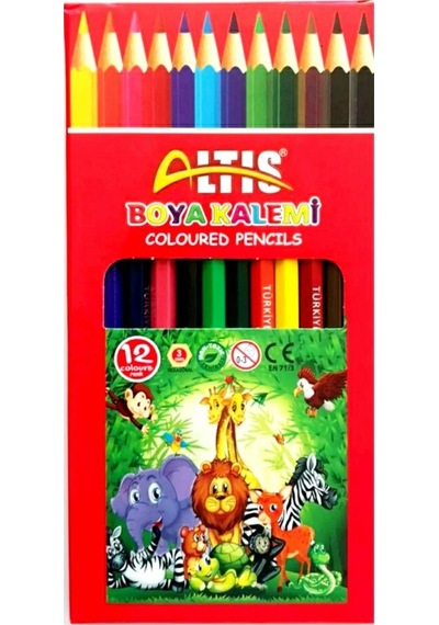 Altıs 12 Li Kurşun Kalem+Kırmızı Kalemi+Tam Boy Kuru Boya Kalemi