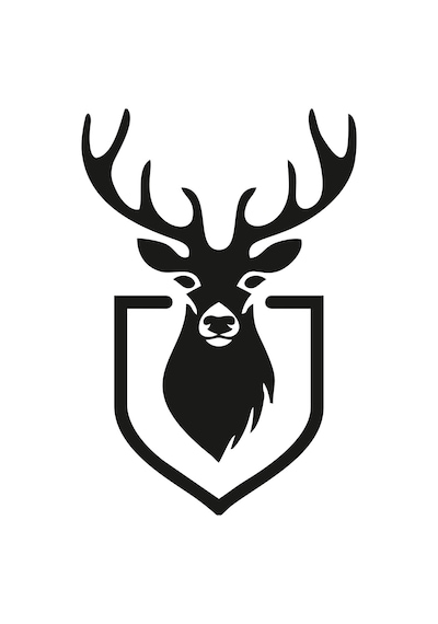 Geyik Logo Folyo Sticker 20cm Uzunluk Siyah
