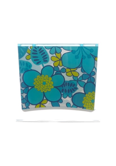 DİŞ FIRÇALIK MAVİ ÇİÇEKLİ AKRİLİK 10X10X3CM Diğer