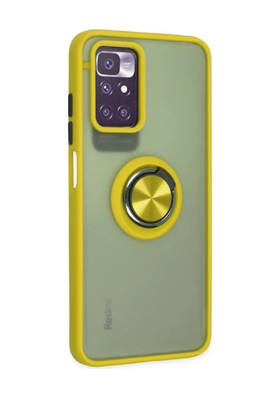 Xiaomi Redmi 10 2022 Uyumlu Kılıf Montreal Yüzüklü Silikon Kapak - Sarı