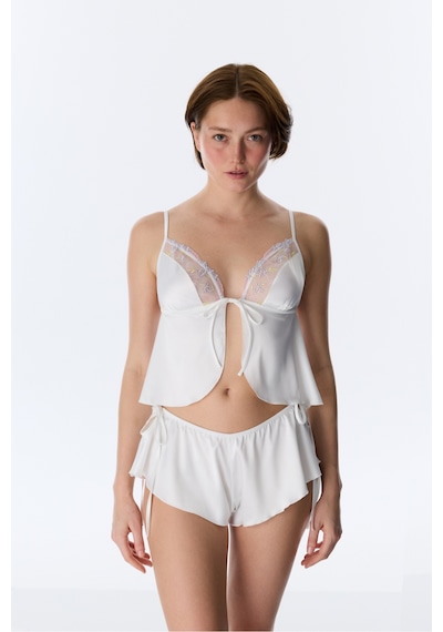 Penti Kırık Beyaz Broderie Saten Bralet
