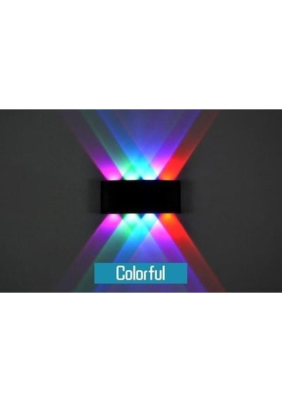 Otel, Cafe, Bar, Disko Aplik, 4 Işık Renkli Dekoratif Led Aplik, 8 Watt Modern Tasarım Led Armatür Çok Renkli