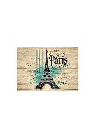 Vintage Paris Kartpostalı Dekoratif Mdf Tablo