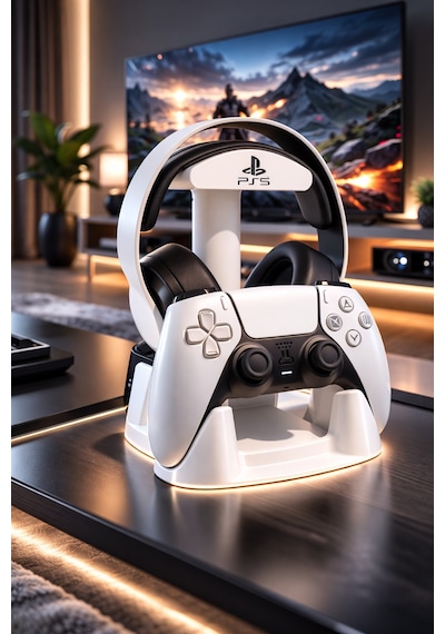 Ps5 Dualsense Kol Ve Kulaklık Standı 2 Si 1 Arada Masaüstü Tutucu