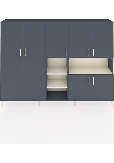 Arges Dolap 13 Raflı 7 Kapaklı 220x30x163 Antrasit-antrasit/aytaşı Antrasıt/aytası - Antrasıt Arges Dolap 13 Raflı 7 Kapaklı 220x30x163 Antrasit-antrasit/aytaşı Antrasıt/aytası - Antrasıt