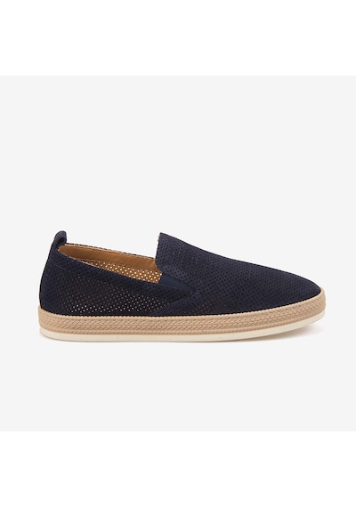Kemal Tanca Andrea Giovanni Erkek Kauçuk Taban Süet Perfore Casual Loafer 5187 Lacivert