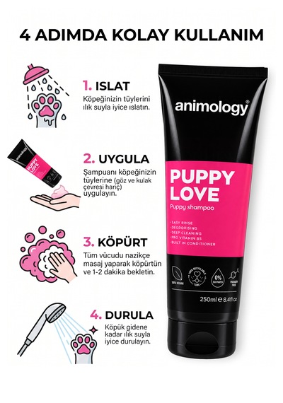 Animology Puppy Love Yavru Köpek Şampuanı 250 Ml - Bebek Pudrası Kokulu