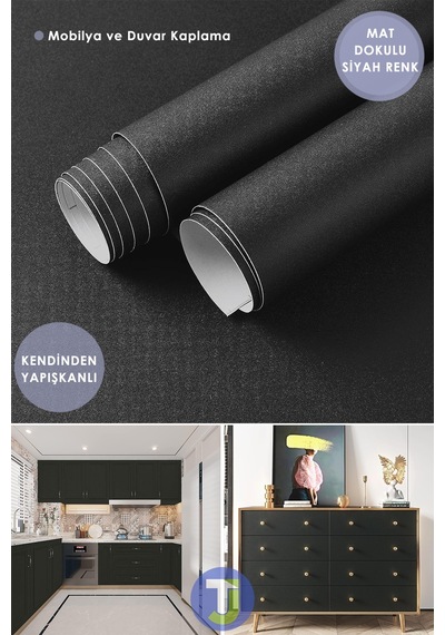 Technojet Kendinden Yapışkanlı Mat Renkli Mutfak Banyo Tezgah Duvar Dolap Ve Masa Kaplama 60cmx300cm 001