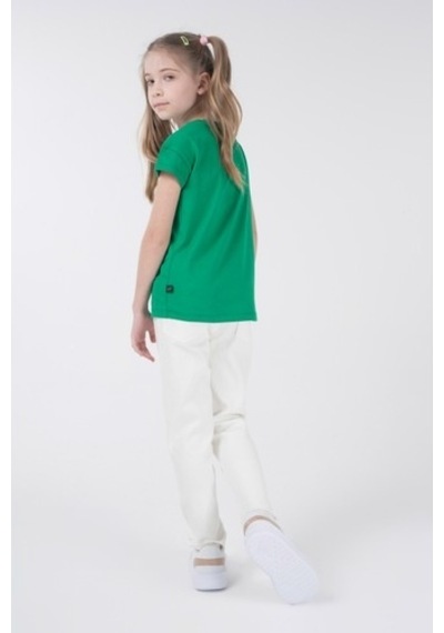 Brz Kids Baskılı Kız Çocuk Kısa Kollu T-Shirt Yeşil