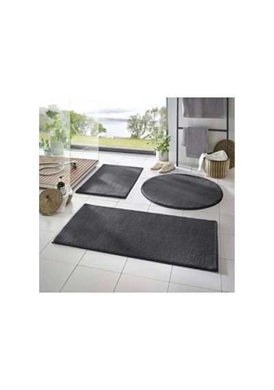 Empressco Koyu Gri 3'lü Banyo Paspası Seti 50x90 Ve 50x60 Cm