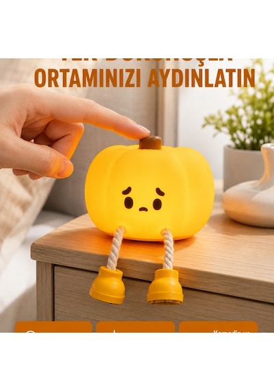 Silikon Pumpkin Night Light Telefon Tutuculu Led Lamba Yeni Nesil Renkli