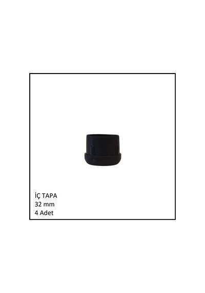 Plastik İç Tapa, Yuvarlak, 32 Mm 4 Adet Siyah