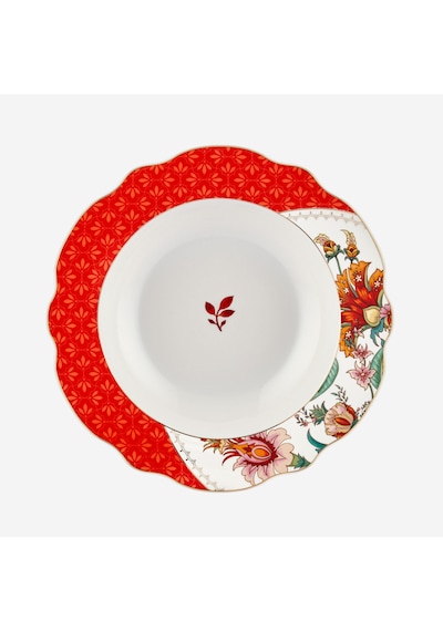 Chiara Alessi Kırmızı Porselen Çukur Tabak 21 Cm