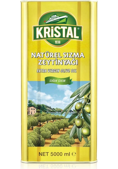 Kristal Natürel Sızma Zeytinyağı Yumuşak Doğal Lezzet 5 Litre Teneke
