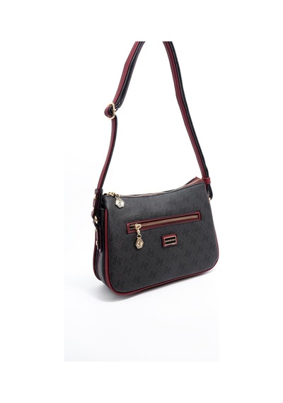 Silver Polo Sp818 Kadın Çapraz Çanta Monogram Antrasit-bordo