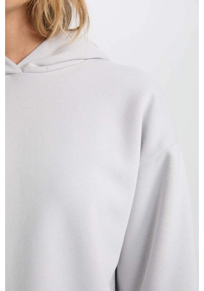 DeFacto Relax Fit Kapüşonlu Kalın Basic Düz Sweatshirt D9935AX24WNGR431 DeFacto Relax Fit Kapüşonlu Kalın Basic Düz Sweatshirt D9935AX24WNGR431
