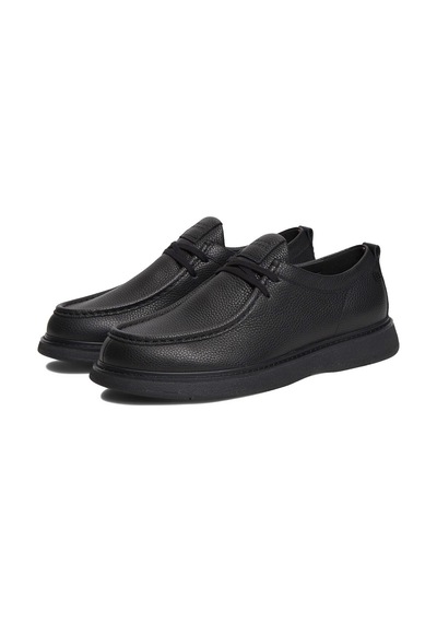 Tommy Hilfiger Siyah Erkek Casual Ayakkabı Comfort Leather Moc Toe Shoe
