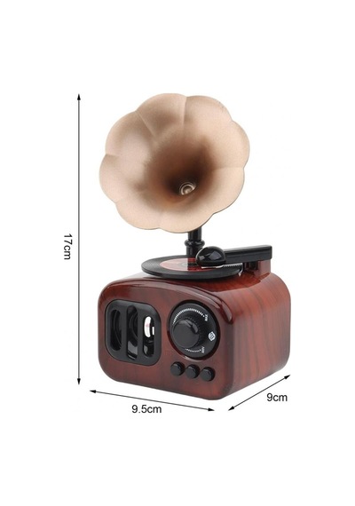 Klasik Radyo Görünümlü Gramofon Müzik Kutusu Retro Tarzı Ev Dekorasyon Hediyelik Süs Eşyası Kahverengi