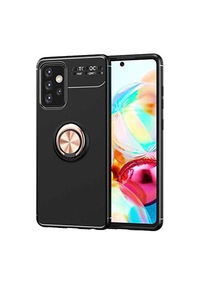 Galaxy İle Uyumlu A52 Kılıf Ravel Silikon Kapak, Siyah-rose Gold