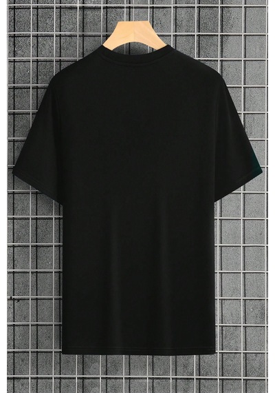 Pamuklu New York Baskılı Oversize T-shirt Siyah