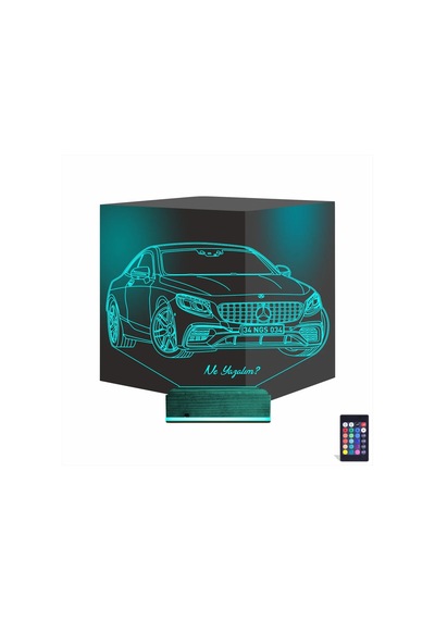 Luvivia Mercedes Araba S63 Kişiye Özel 3d Lamba - Masa Gece Lambası Şeffaf