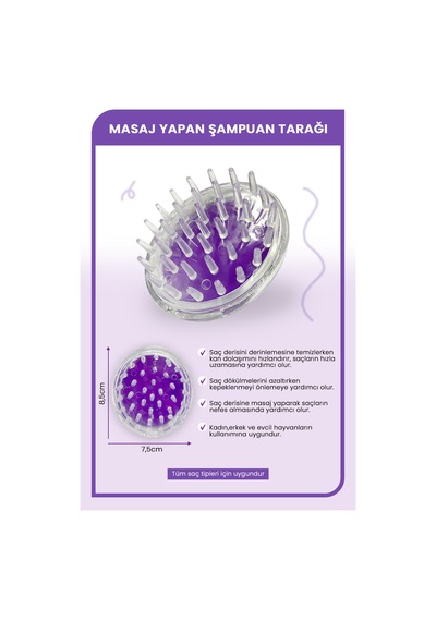 Morfose Saç Bakım Fırçası Saç Derisine Masaj Yapan Şampuan Tarağı Duş Fırçası