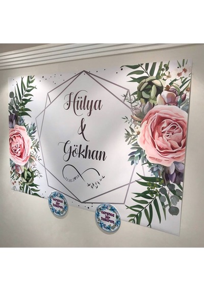 Jetdijitalbaskı Söz Nişan Düğün için Kişiye Özel Branda Afiş Arka Fon (259126909)