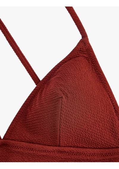 Koton Çapraz Askılı Dokulu Bralet Bikini Üstü Kahverengi 6sak10011mm Kahve