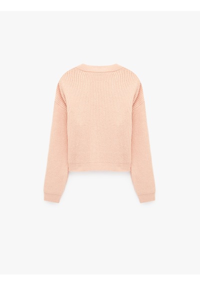 Koton Uzun Kollu Bisiklet Yaka Triko Kazak Pembe 7wak90293ht Gülkurusu