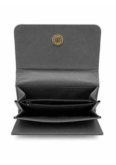 Noux Siyah Yazı Desenli Fermuarlı Unisex Cüzdan Mor