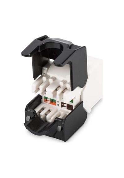 Digitus Cat6a Keystone Jack Zırhsız Siyah Beyaz
