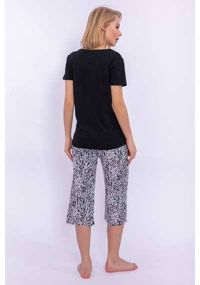 Pierre Cardin Leopard Siyah Kadın Kapri Takım 5274-29379 Siyah