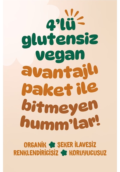 Hummorganic Organik Glutensiz Vegan Meyveli Küp & Kek Atıştırmalık Paketi - 4 adet (4 çeşit)