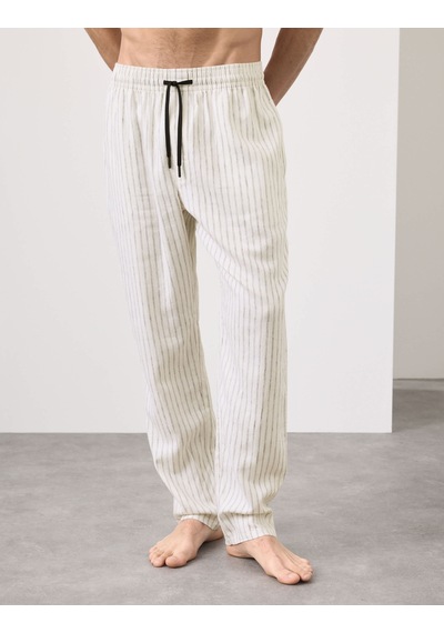 Marks & Spencer Autograph Keten Karışımlı Pijama Altı T07001339a Krem